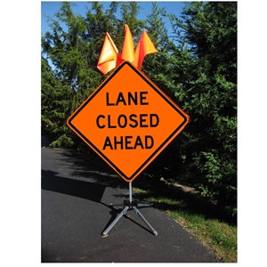 Lane Closed Ahead  - 36 x 36 Roll Up Sign 